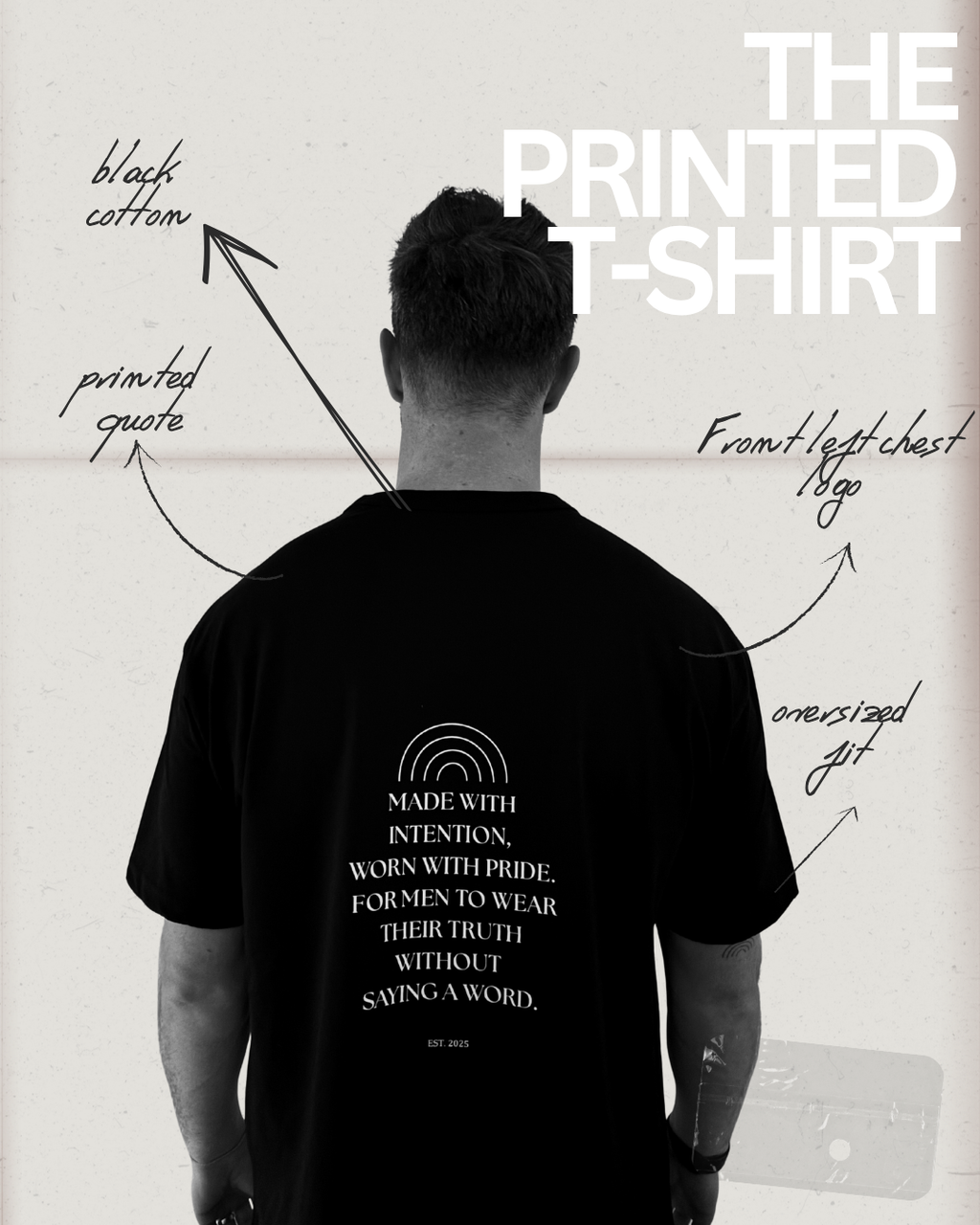 BLACK PRINTED T-SHIRT